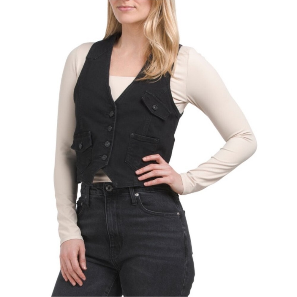 Nicole Miller New York denim black Vest